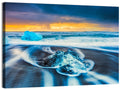 Diamond Beach Ice at Dusk Wall Art