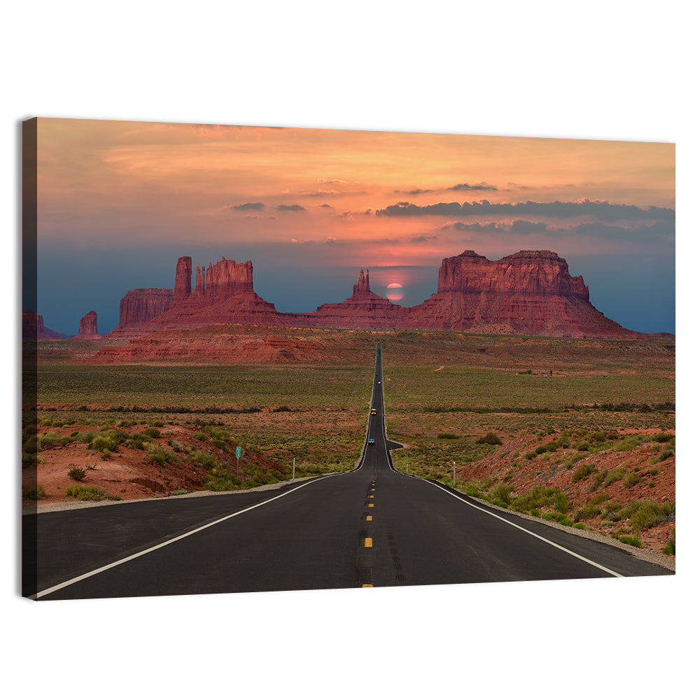 Tribal Park Monument Valley Sunset Wall Art, canvas print, landscape