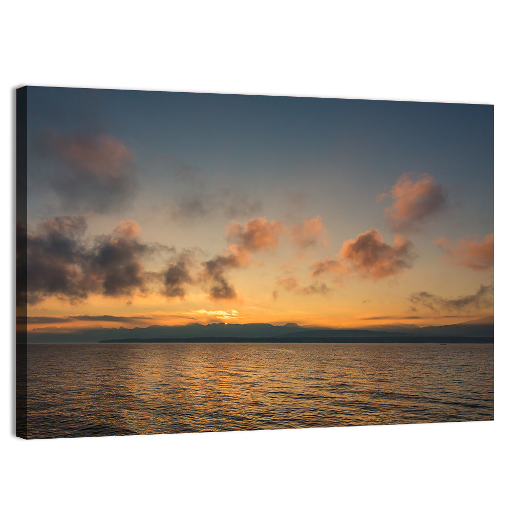 Lake Leman Golden Sunset Wall Art