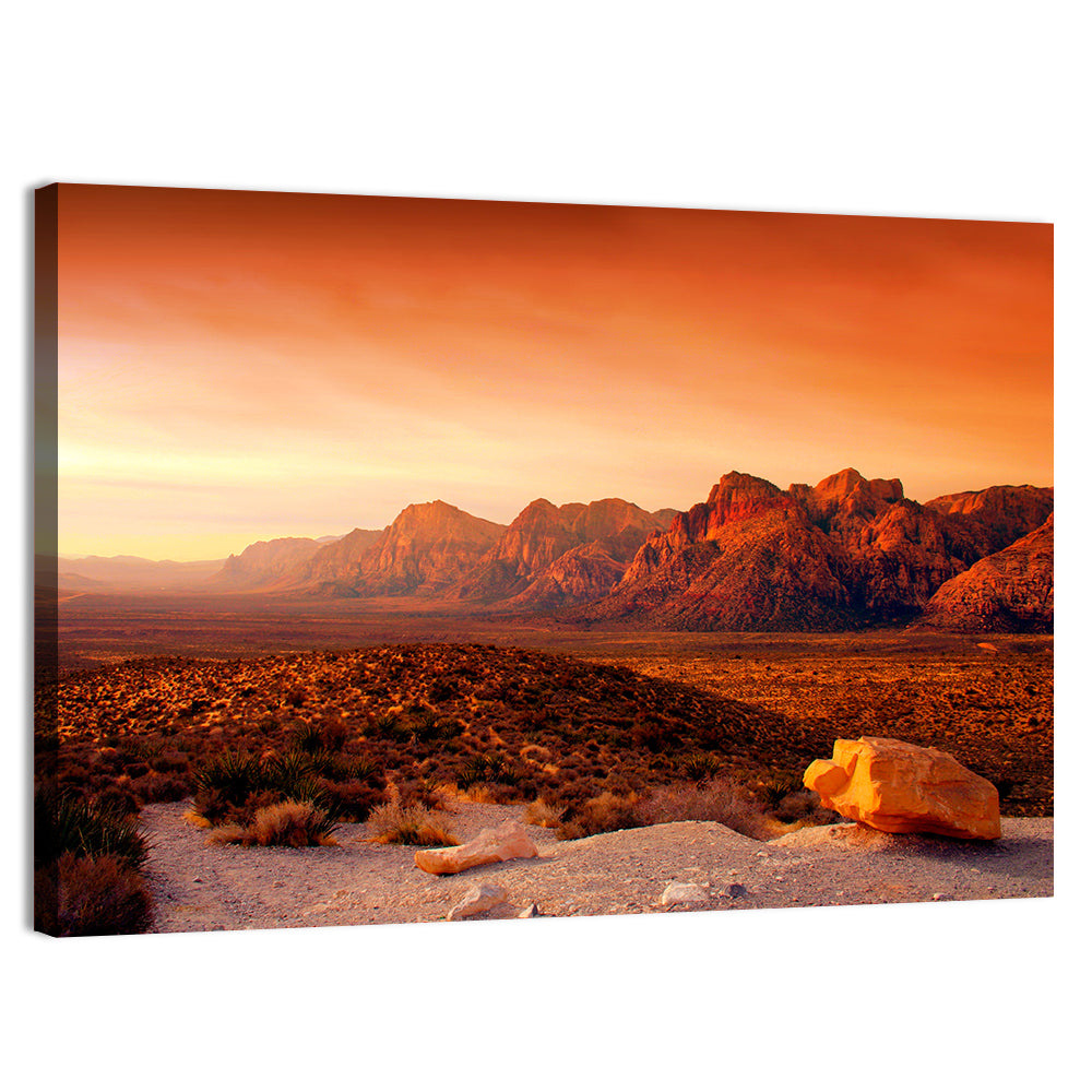 Red Rock Canyon Sunset Wall Art, canvas print, landscape