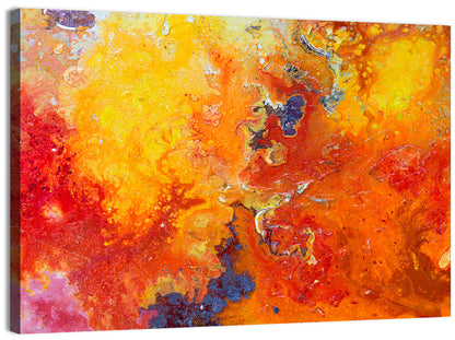 Molten Red Abstract Texture Wall Art