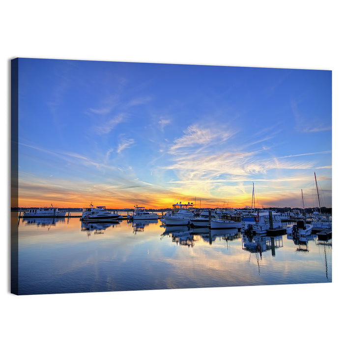 Marina at Golden Hour Wall Art as a canvas print