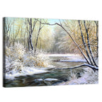 Frozen River with Perched Birds Wall Art