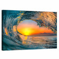 Cresting Wave Tunnel at Sunset Wall Art