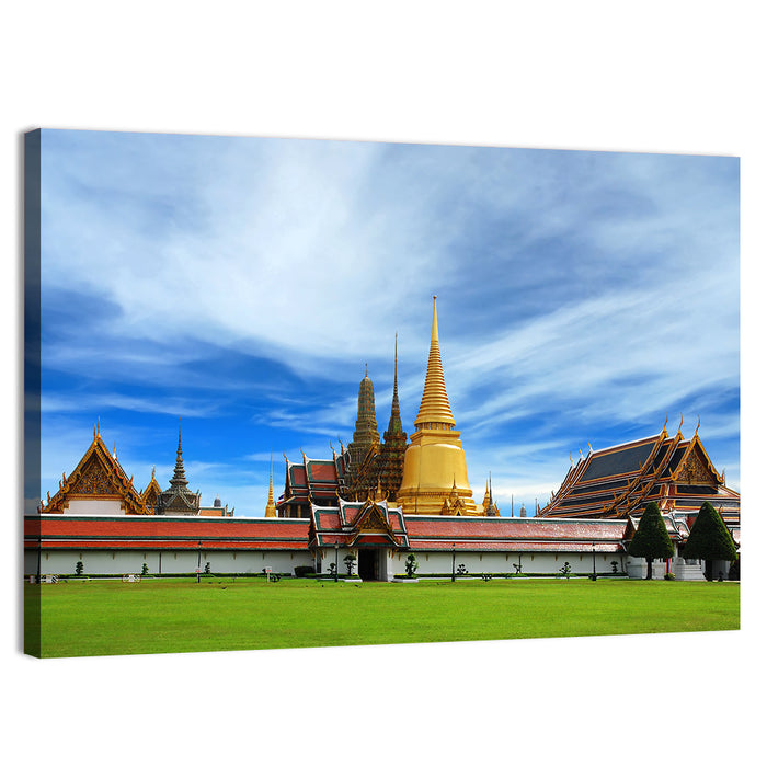 Golden Stupa at Wat Phra Kaew Wall Art as a canvas print