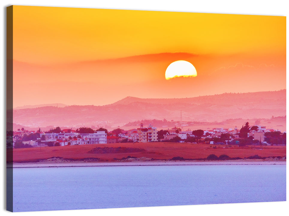Golden Salt Lake Sunset Wall Art