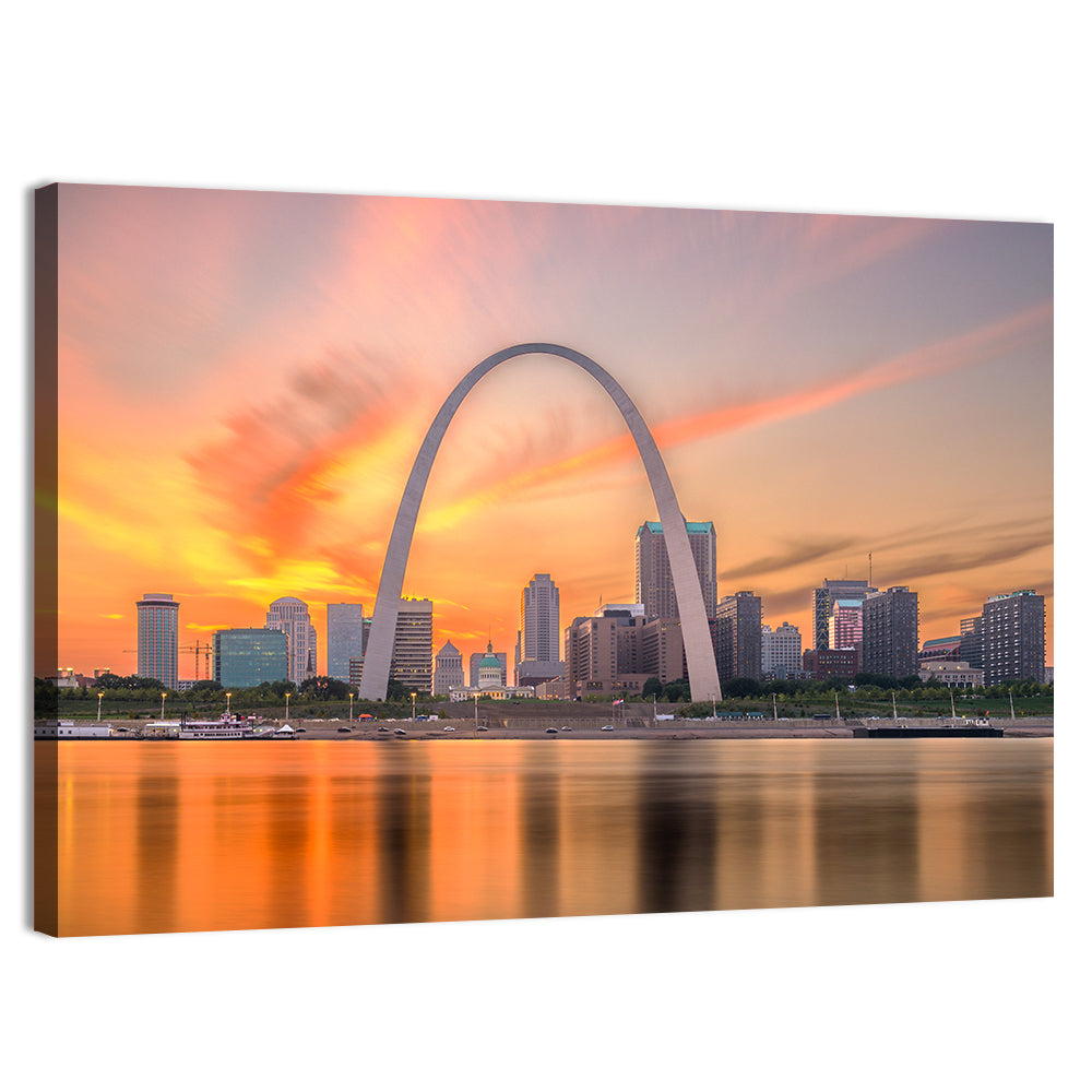 St. Louis Gateway Arch Skyline Wall Art, canvas print, landscape
