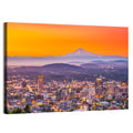 Mount Hood Over Portland Skyline Wall Art