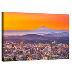 Mount Hood Over Portland Skyline Wall Art