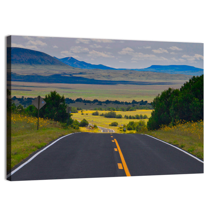 New Mexico Highway Wall Art as a canvas print