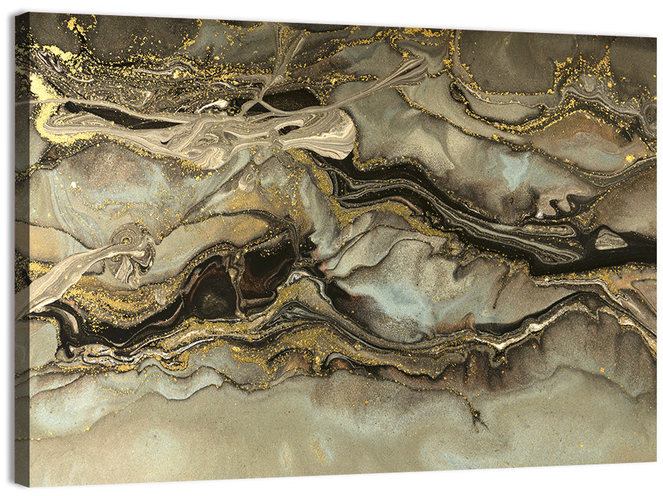 Golden Marbled Texture Wall Art