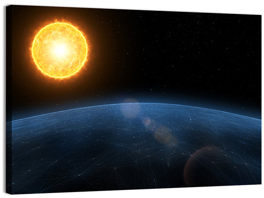 Alien Planet and Sun Wall Art