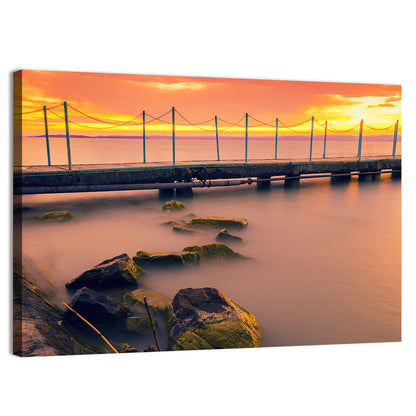 Lake Balaton Pier at Sunset Wall Art