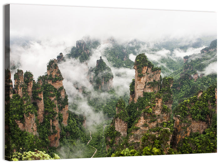 Zhangjiajie Sandstone Pillars Wall Art as a canvas print