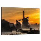 Misty Windmill at Sunrise Wall Art