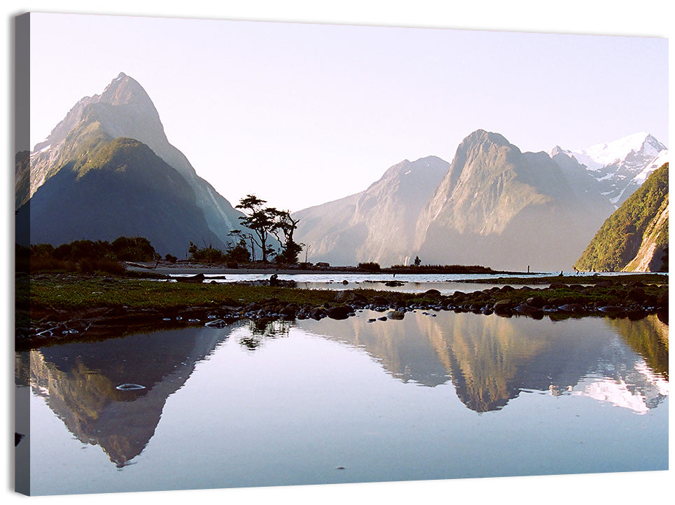 Mitre Peak Reflection at Milford Sound Wall Art, canvas print, landscape