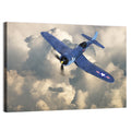 Wwii Fighter Plane Over Clouds Wall Art