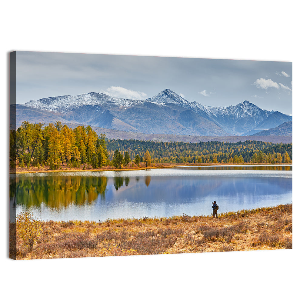 Autumn Mountain Lake Reflection Wall Art