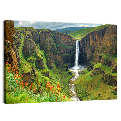 Maletsunyane Falls with Torch Lilies Wall Art