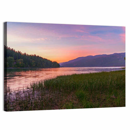 Whitefish Lake Sunset Glow Wall Art