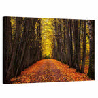 Autumn Park Path Under Yellow Canopy Wall Art