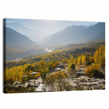 Hunza Valley Autumn Landscape Wall Art
