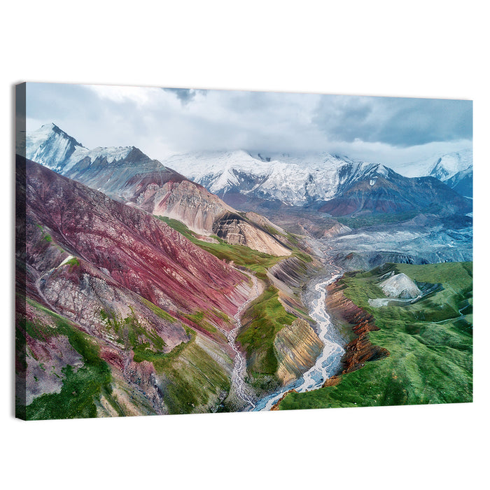 Mount Lenin Glacial Valley Wall Art as a canvas print