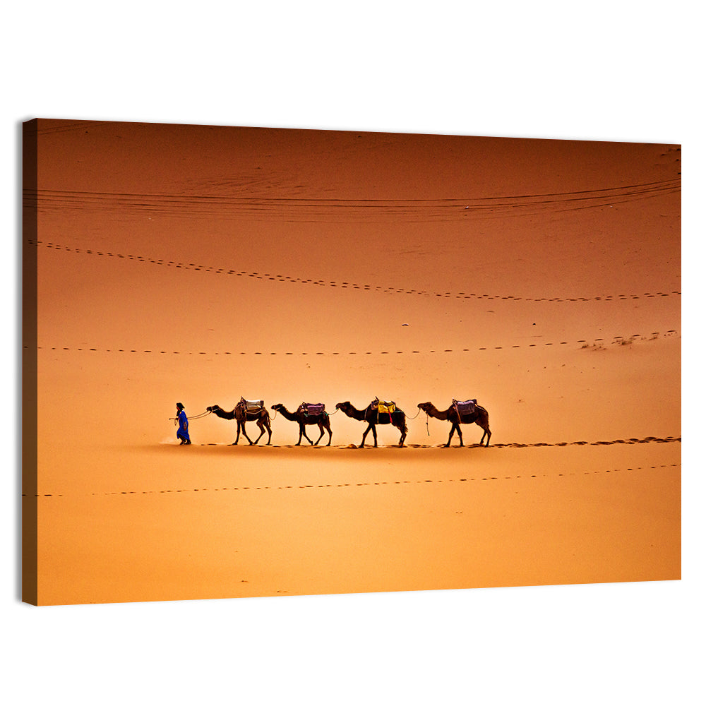 Sahara Camel Caravan Wall Art, canvas print, landscape