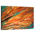 Flowing River Abstract in Orange and Teal Wall Art