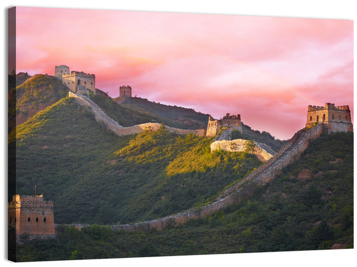 Great Golden Hour Watchtowers Wall Art as a canvas print