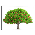 Bright Red Apple Tree Illustration Wall Art