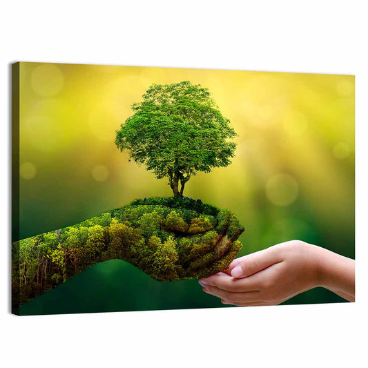 Surreal Forest Hand with Tree Wall Art