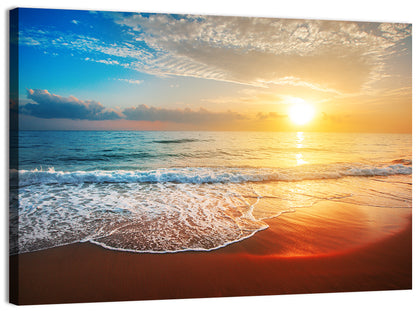 Golden Sea Sunset Wall Art