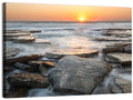 Golden Hour Rock Shoreline Sunset Wall Art