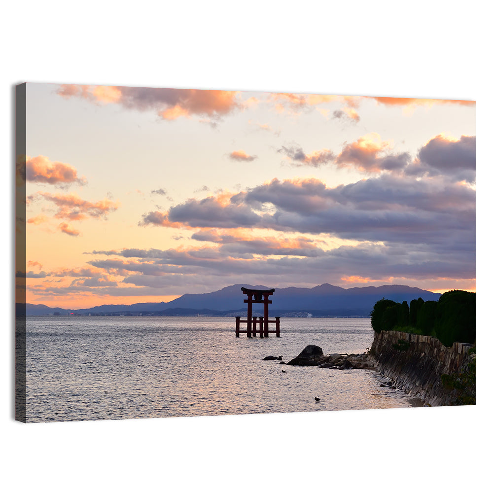 Itsukushima Torii Gate Sunset Wall Art