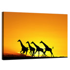 Savanna Giraffes at Sunset Wall Art