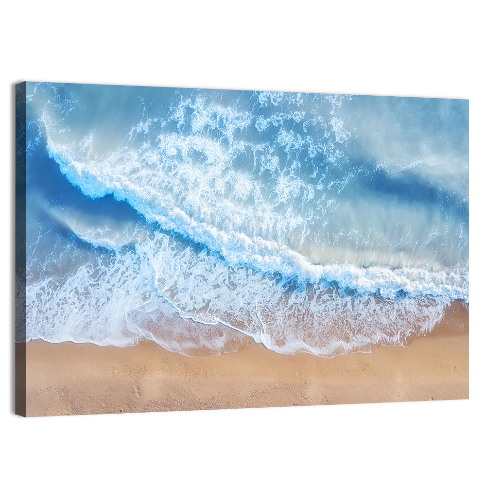 Aerial Turquoise Beach Waves Wall Art