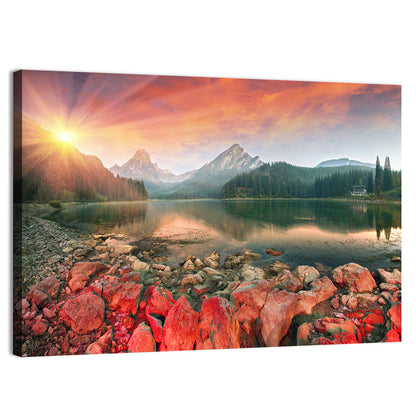 Obersee Sunrise Over Red Rocks Wall Art
