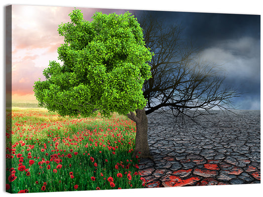 Split Climate Landscape Wall Art