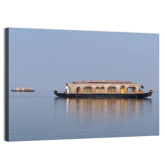 Thatched Houseboat on Vembanad Lake Wall Art