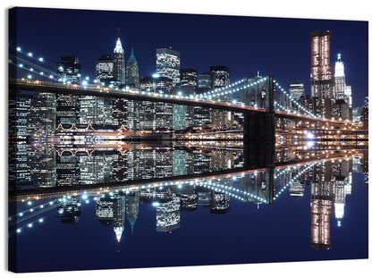 Brooklyn Bridge Symphony at Night Wall Art
