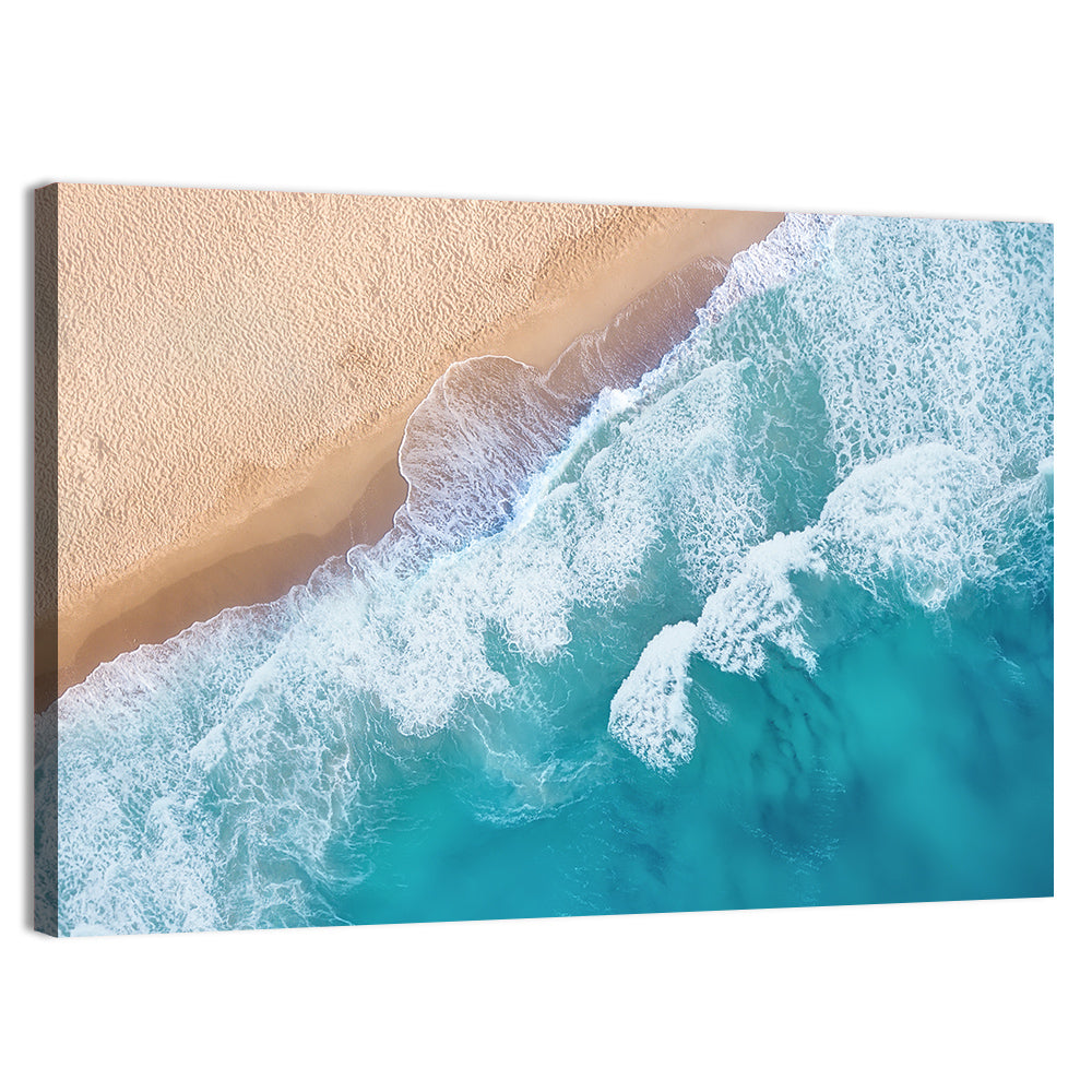 Aerial Turquoise Beach Waves Wall Art