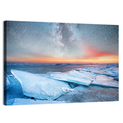 Milky Way Over Frozen Shore Wall Art