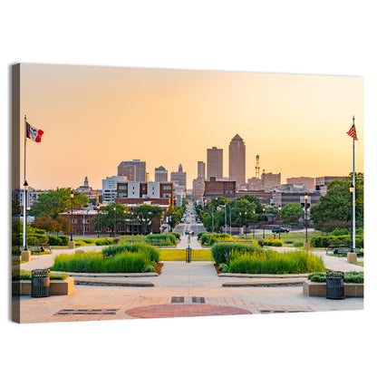 Des Moines Golden Hour Skyline Wall Art