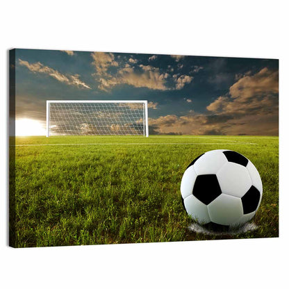 Soccer Ball at Goal, Golden Hour Wall Art