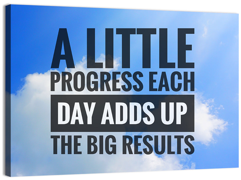 Little Progress Each Day Typography Wall Art