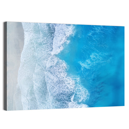 Aerial Turquoise Beach Waves Wall Art