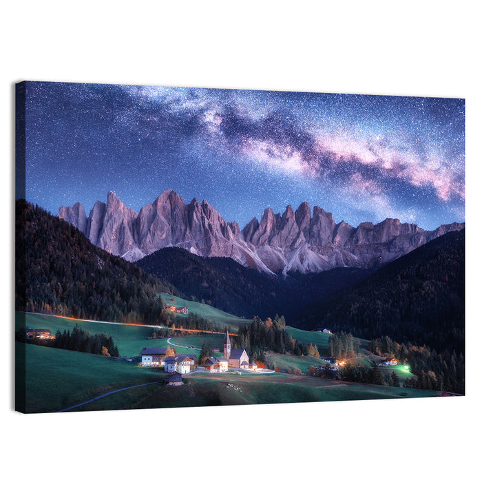 Santa Maddalena Night Sky Wall Art as a canvas print