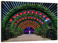 Red Lantern Trellis Tunnel Wall Art