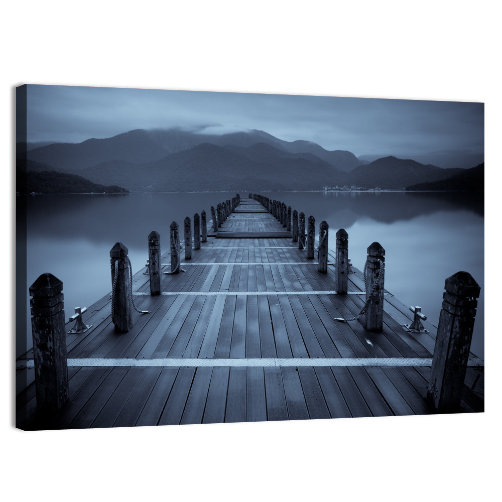Long Lake Pier at Dusk Wall Art